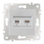 Розетка телефонная RJ11 + компьютерная RJ45 Arte Milano 203.44-1.silver