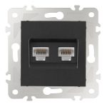 Розетка двойная RJ45 Arte Milano 203.45-2.black