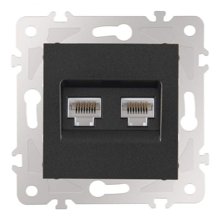 Розетка двойная RJ45 Arte Milano 203.45-2.black