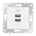 Розетка USB 2.1А+1А Arte Milano 203.46-1.white