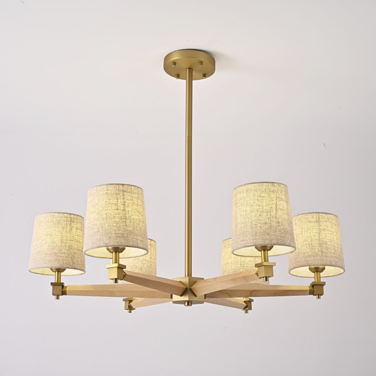 Люстра на штанге ImperiumLoft Stavra Jorgenson Beige/Light Wood 203573-26 Люстра на штанге ImperiumLoft Stavra Jorgenson Beige/Light Wood 203573-26