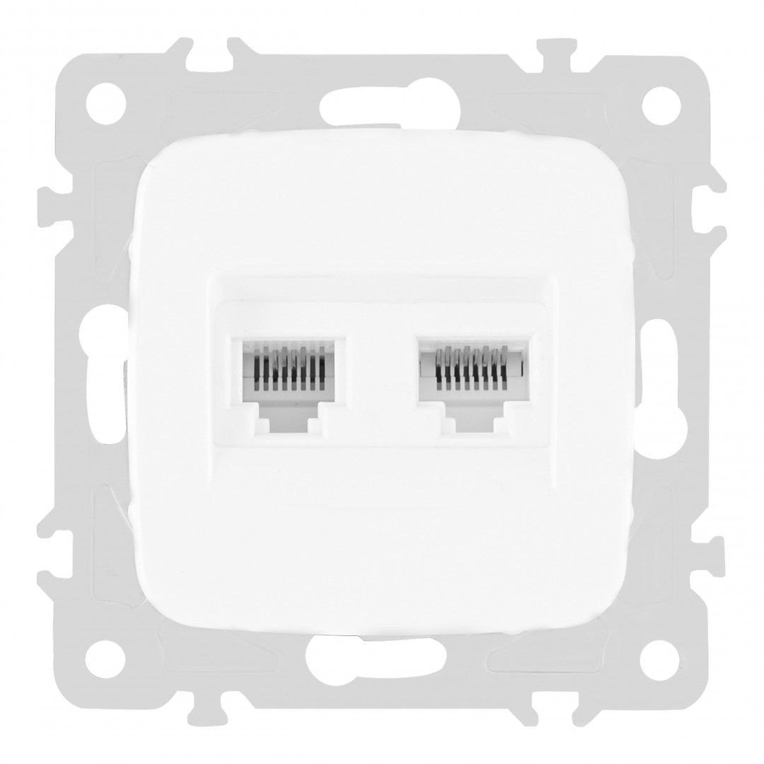 Розетка телефонная RJ11 + компьютерная RJ45 Arte Milano 205.44-1.white Розетка телефонная RJ11 + компьютерная RJ45 Arte Milano 205.44-1.white