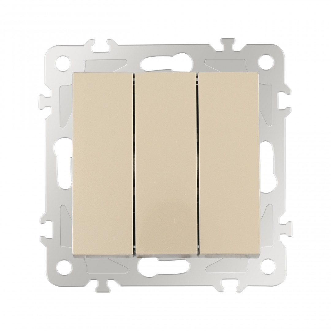 Выключатель трехклавишный Arte Milano 206.30-3.shampan Выключатель трехклавишный Arte Milano 206.30-3.shampan