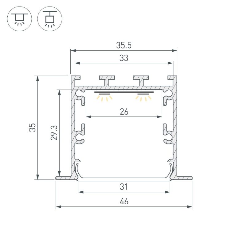 Профиль Arlight LINIA49-F-M-3000 BLACK 055443