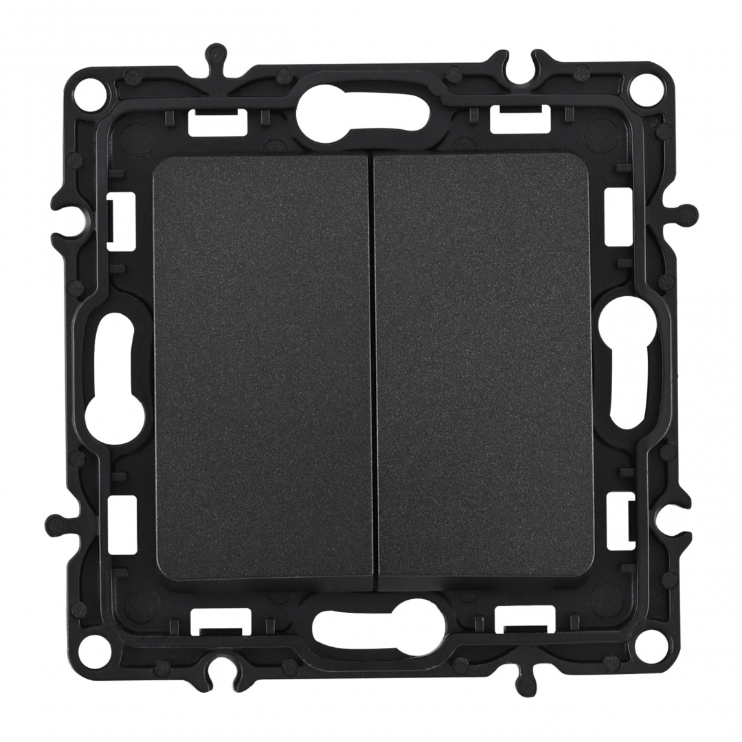 Выключатель двухклавишный проходной Arte Milano 217.32-2.black Выключатель двухклавишный проходной Arte Milano 217.32-2.black