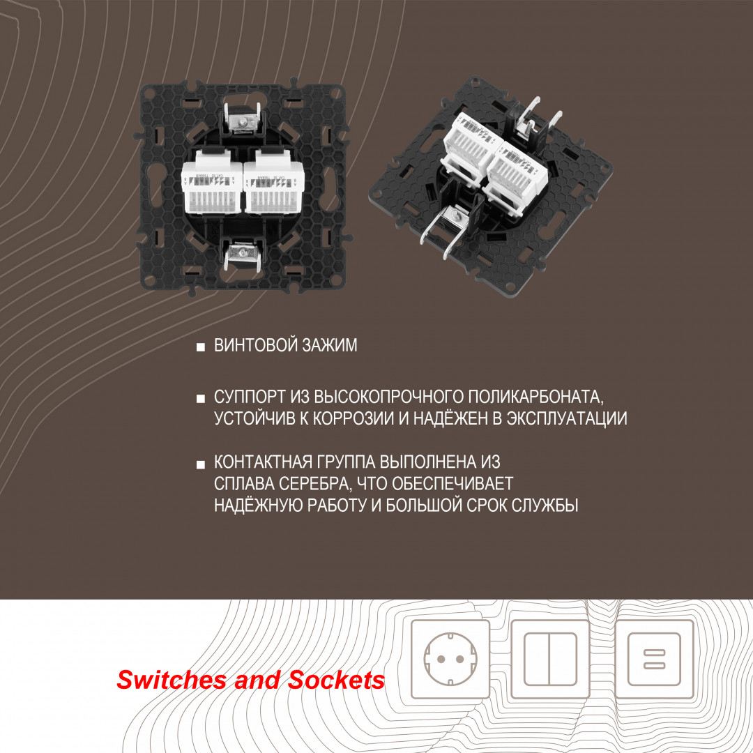 Розетка RJ45 Arte Milano 217.45-2.black Розетка RJ45 Arte Milano 217.45-2.black