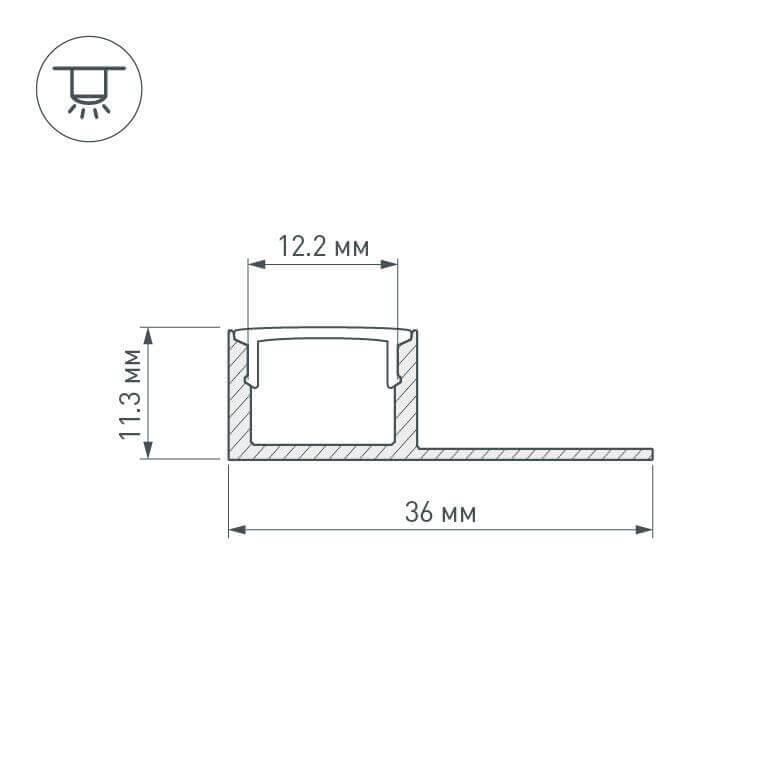 Профиль Arlight ARH-DECORE-S12-LINE-EDGE-2000 ANOD 023894 Профиль Arlight ARH-DECORE-S12-LINE-EDGE-2000 ANOD 023894