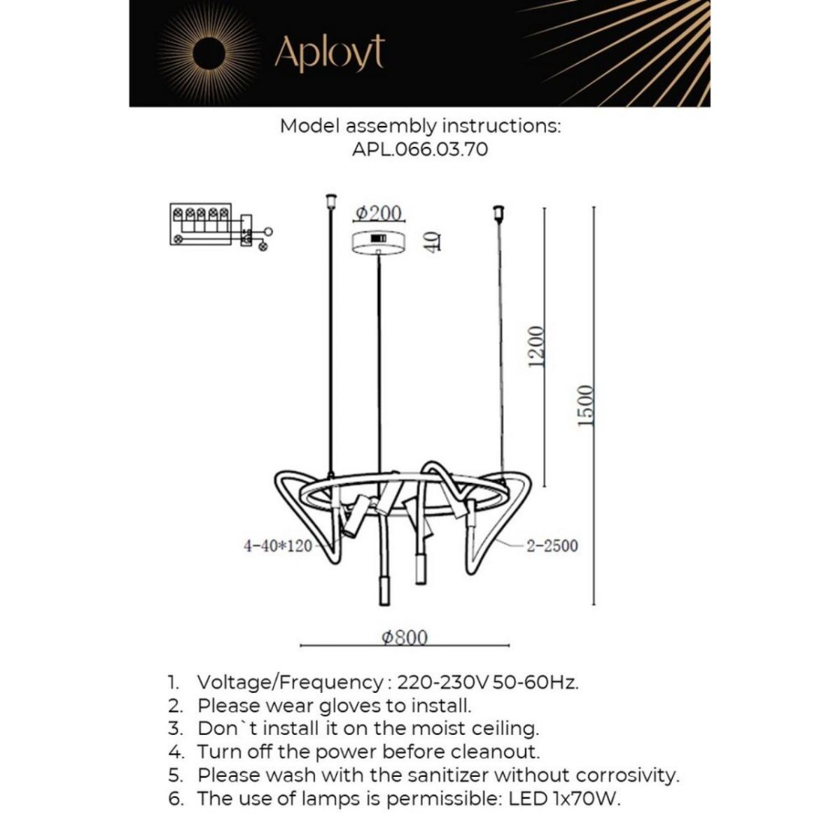 Подвесная люстра Aployt Malgorzata APL.066.03.70 Подвесная люстра Aployt Malgorzata APL.066.03.70