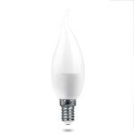 Лампа светодиодная Feron E14 6W 4000K свеча на ветру матовая LB-1306 38048