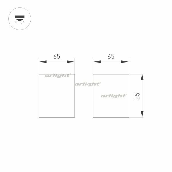 Потолочный светодиодный светильник Arlight SP-Orient-Surface-TC-S65x65-10W 031855 Потолочный светодиодный светильник Arlight SP-Orient-Surface-TC-S65x65-10W 031855