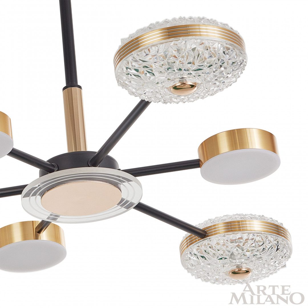 Люстра на штанге Arte Milano 272069/6 BK/GD Люстра на штанге Arte Milano 272069/6 BK/GD