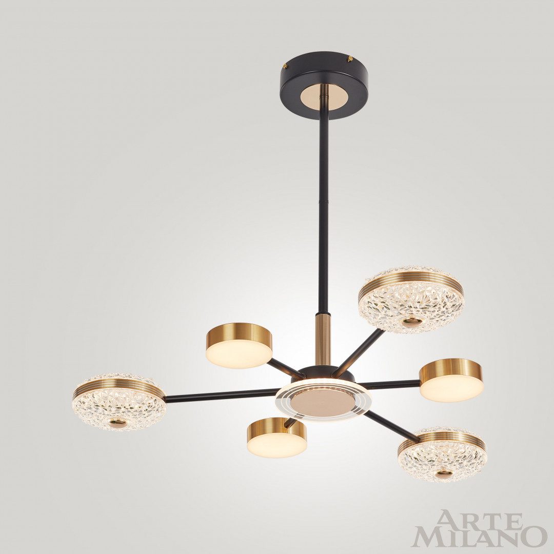 Люстра на штанге Arte Milano 272069/6 BK/GD Люстра на штанге Arte Milano 272069/6 BK/GD