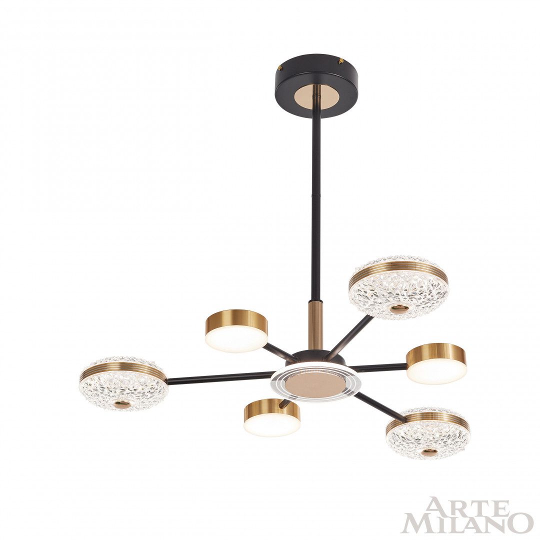 Люстра на штанге Arte Milano 272069/6 BK/GD Люстра на штанге Arte Milano 272069/6 BK/GD