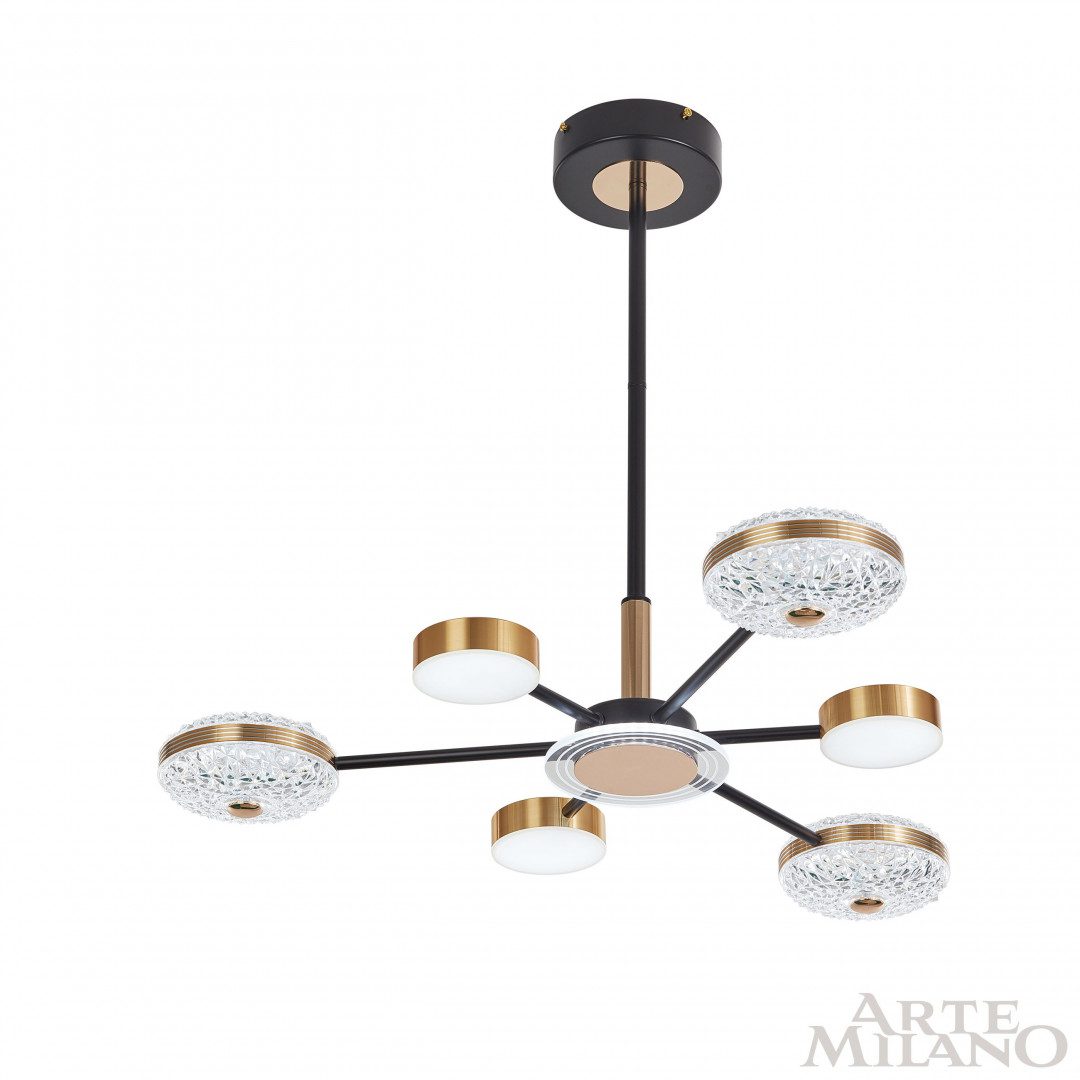 Люстра на штанге Arte Milano 272069/6 BK/GD Люстра на штанге Arte Milano 272069/6 BK/GD