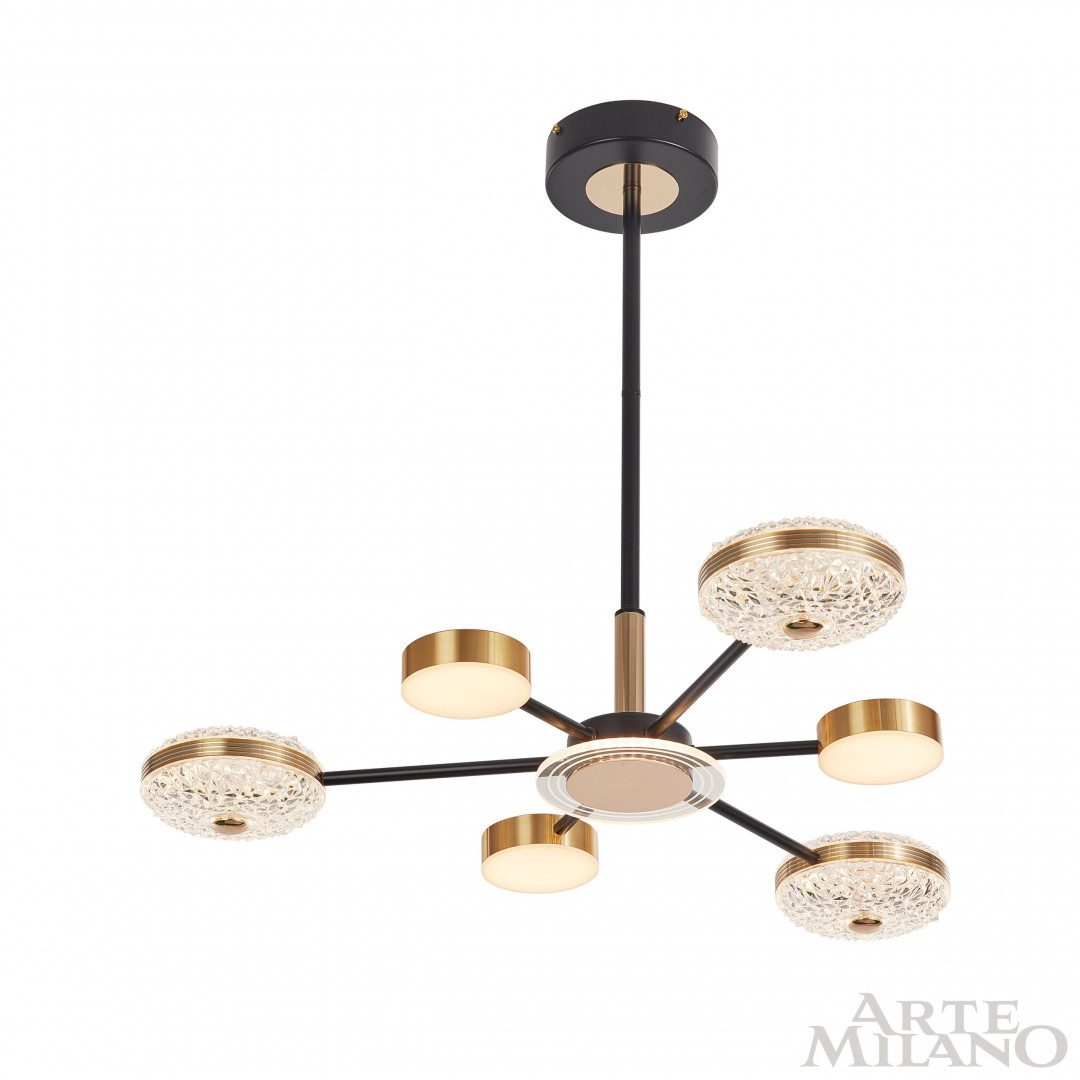 Люстра на штанге Arte Milano 272069/6 BK/GD Люстра на штанге Arte Milano 272069/6 BK/GD
