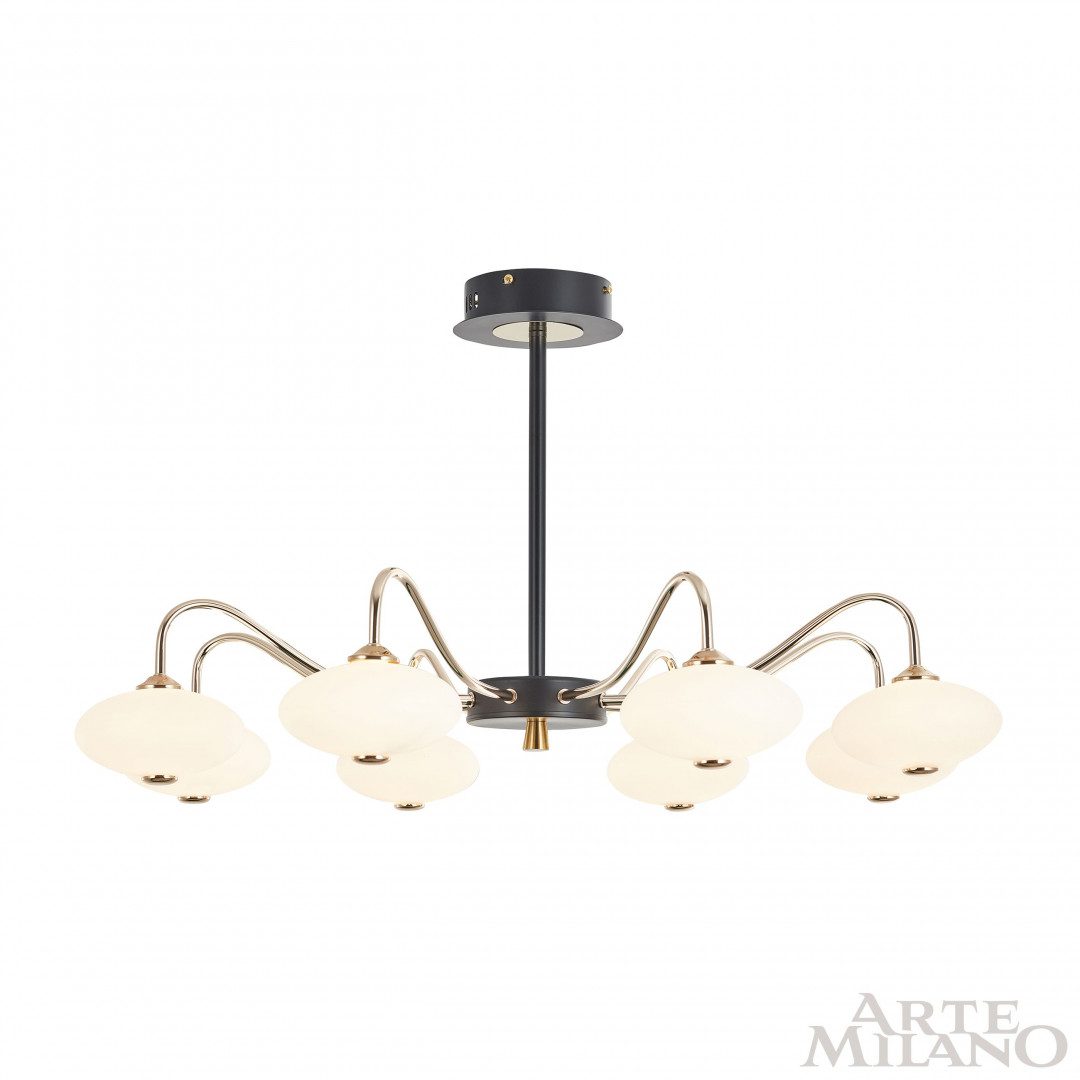Люстра на штанге Arte Milano 273908/8 BK/GD Люстра на штанге Arte Milano 273908/8 BK/GD