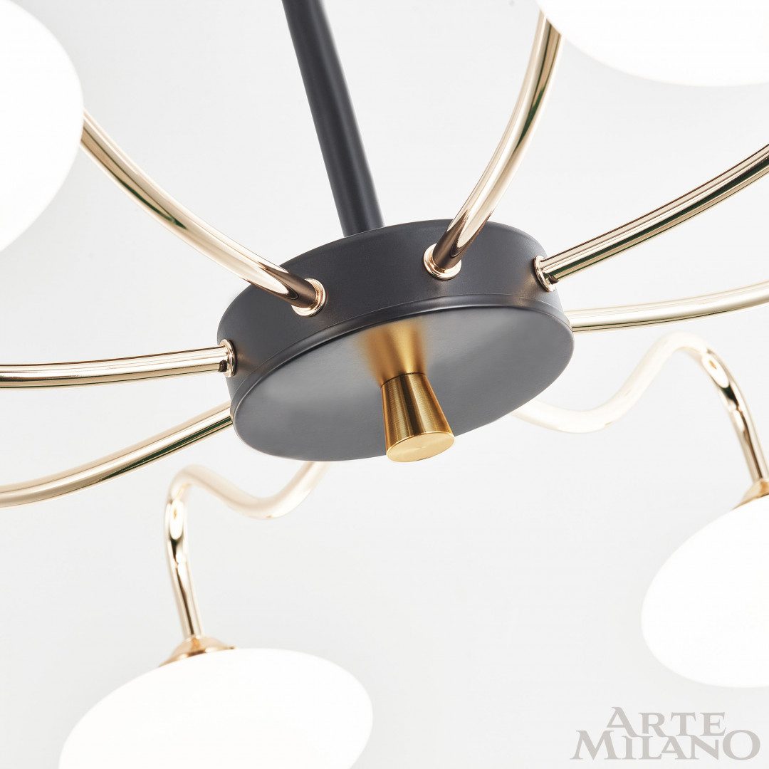 Люстра на штанге Arte Milano 273908/8 BK/GD Люстра на штанге Arte Milano 273908/8 BK/GD