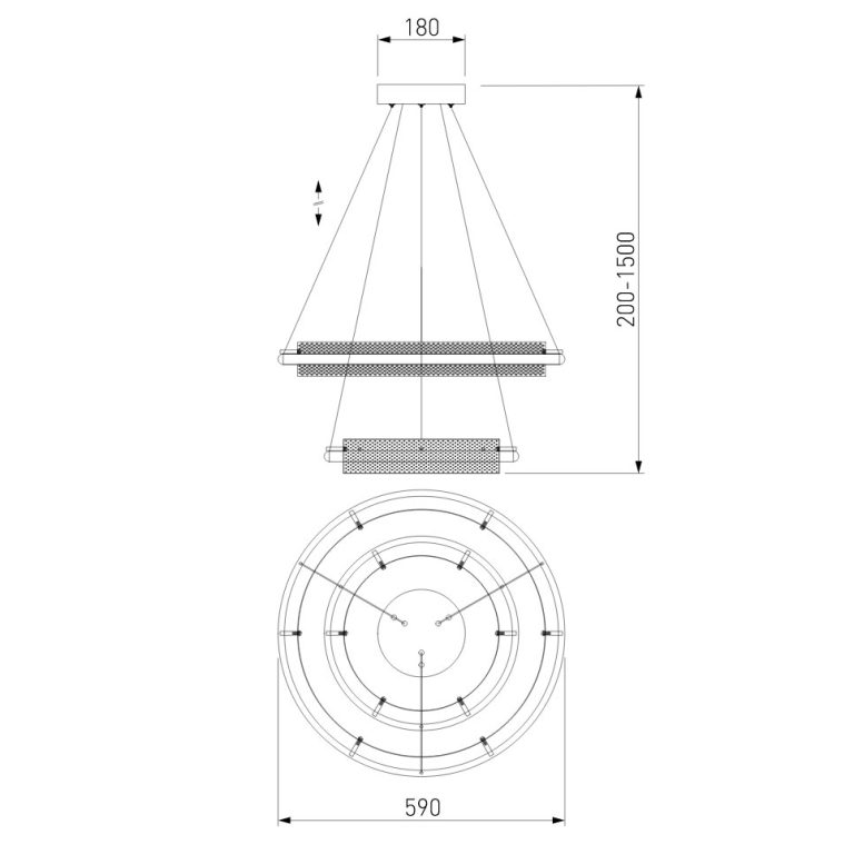 Подвесной светильник Eurosvet Imperio 90241/2 черный/ золото Smart