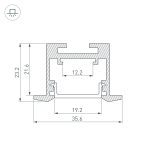 Алюминиевый профиль Arlight SL-Line-3523-F-2500 Black 033738