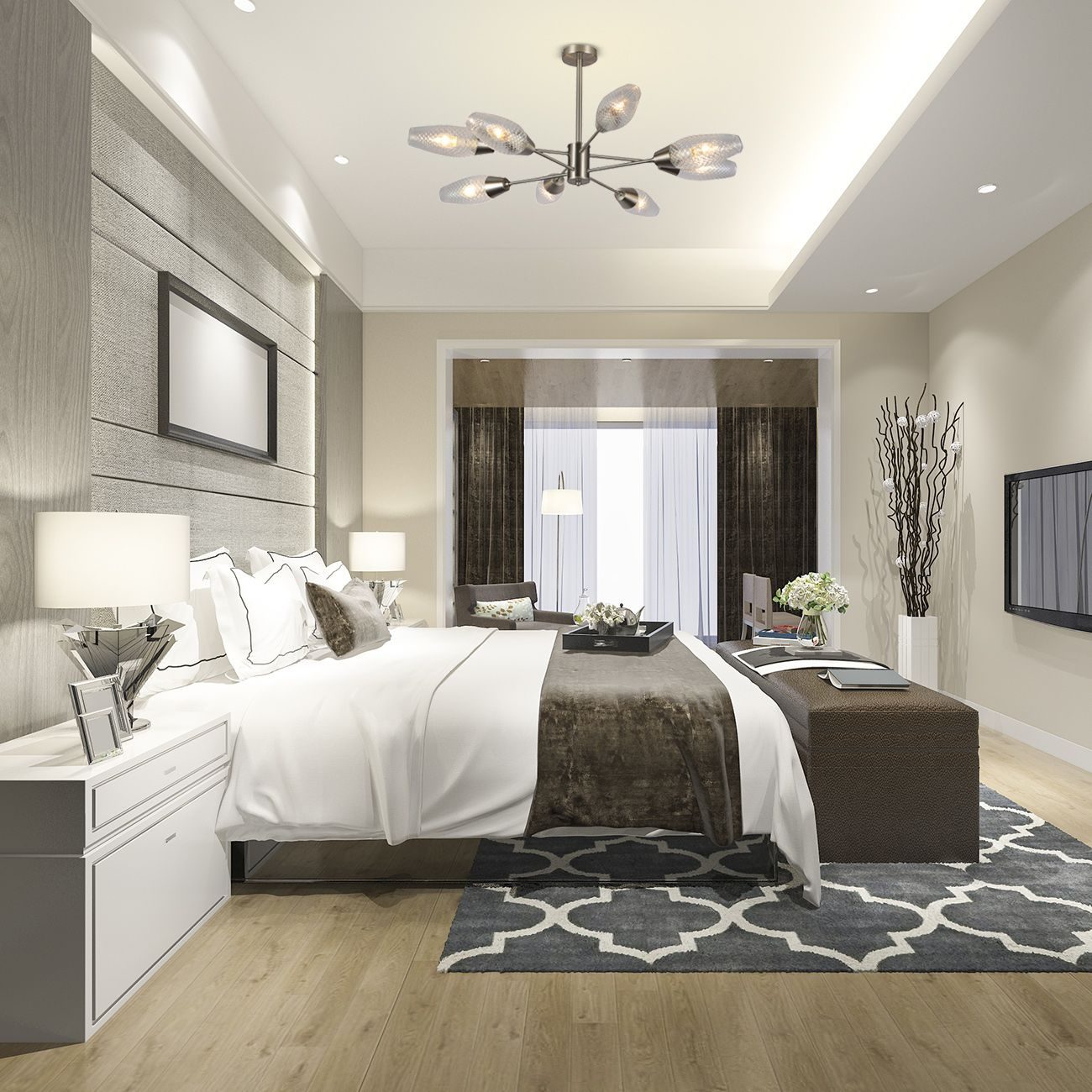 Люстра на штанге Escada Desire 10165/8PL Nickel Люстра на штанге Escada Desire 10165/8PL Nickel