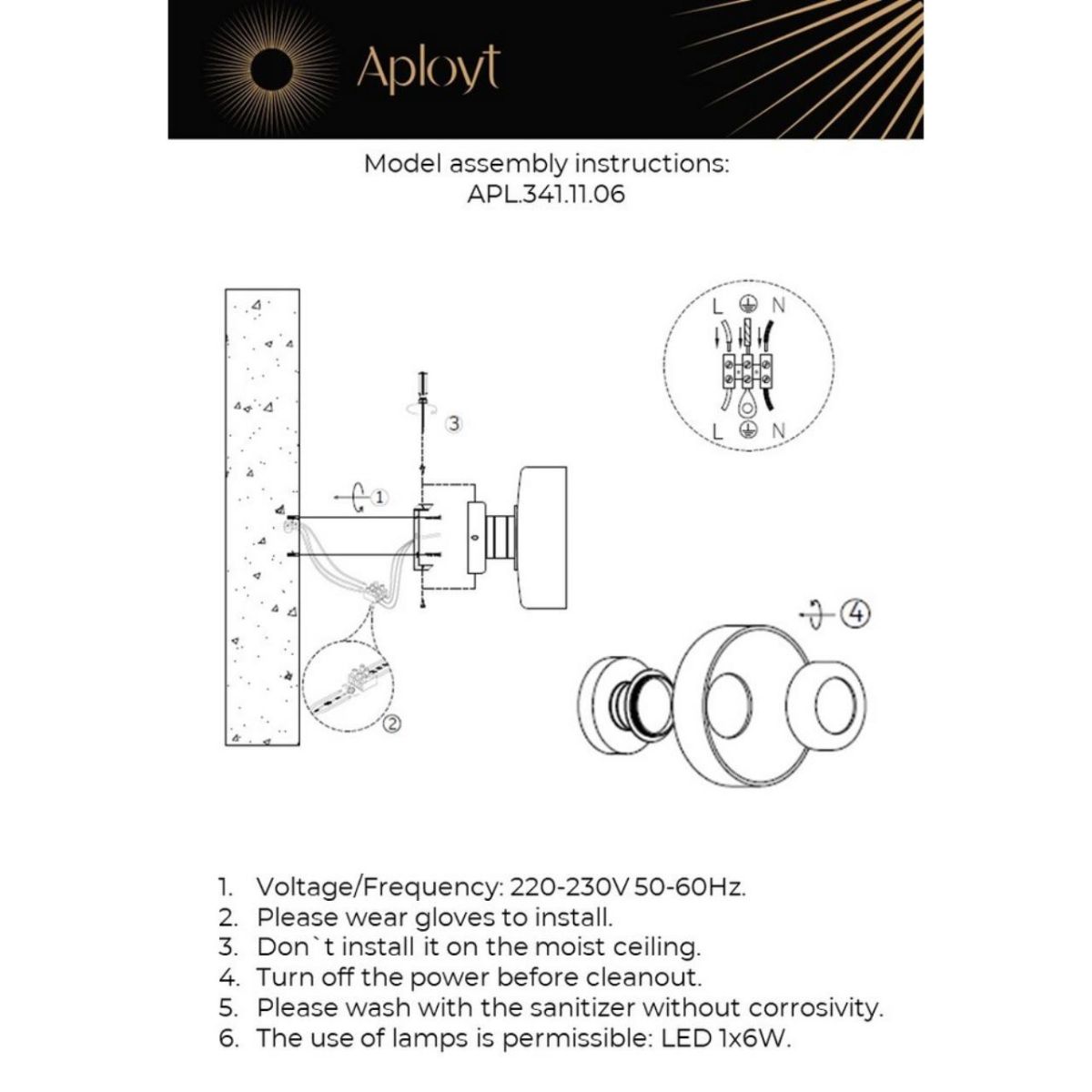 Настенный светильник Aployt Eloiza APL.341.11.06 Настенный светильник Aployt Eloiza APL.341.11.06