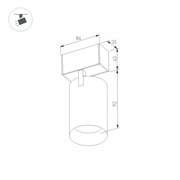 Трековый светодиодный светильник Arlight Mag-Spot-45-R85-12W Warm3000 032647 Трековый светодиодный светильник Arlight Mag-Spot-45-R85-12W Warm3000 032647