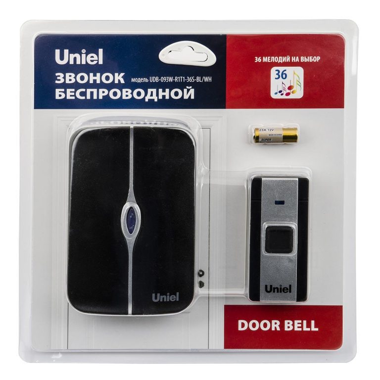 Звонок электронный (UL-00006438) Uniel UDB-093W-R1T1-36S-BL/WH
