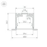 Алюминиевый профиль Arlight ARH-Power-W35-3000 Anod 036136