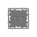 Механизм компьютерной розетки двойной Arlight SCT-MPC2-PL-GR (RJ-45, CAT6) 045338
