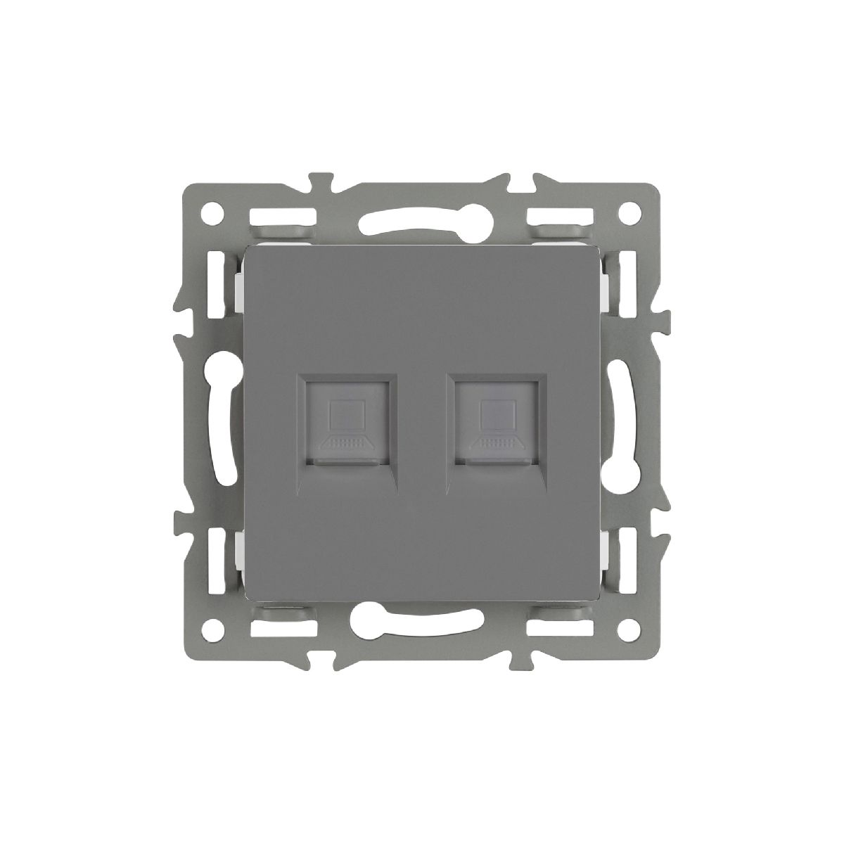Механизм компьютерной розетки двойной Arlight SCT-MPC2-PL-GR (RJ-45, CAT6) 045338 Механизм компьютерной розетки двойной Arlight SCT-MPC2-PL-GR (RJ-45, CAT6) 045338