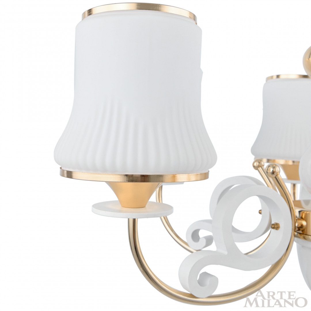 Подвесная люстра Arte Milano Florentia-1097 301097/6 Wh/Gd Подвесная люстра Arte Milano Florentia-1097 301097/6 Wh/Gd