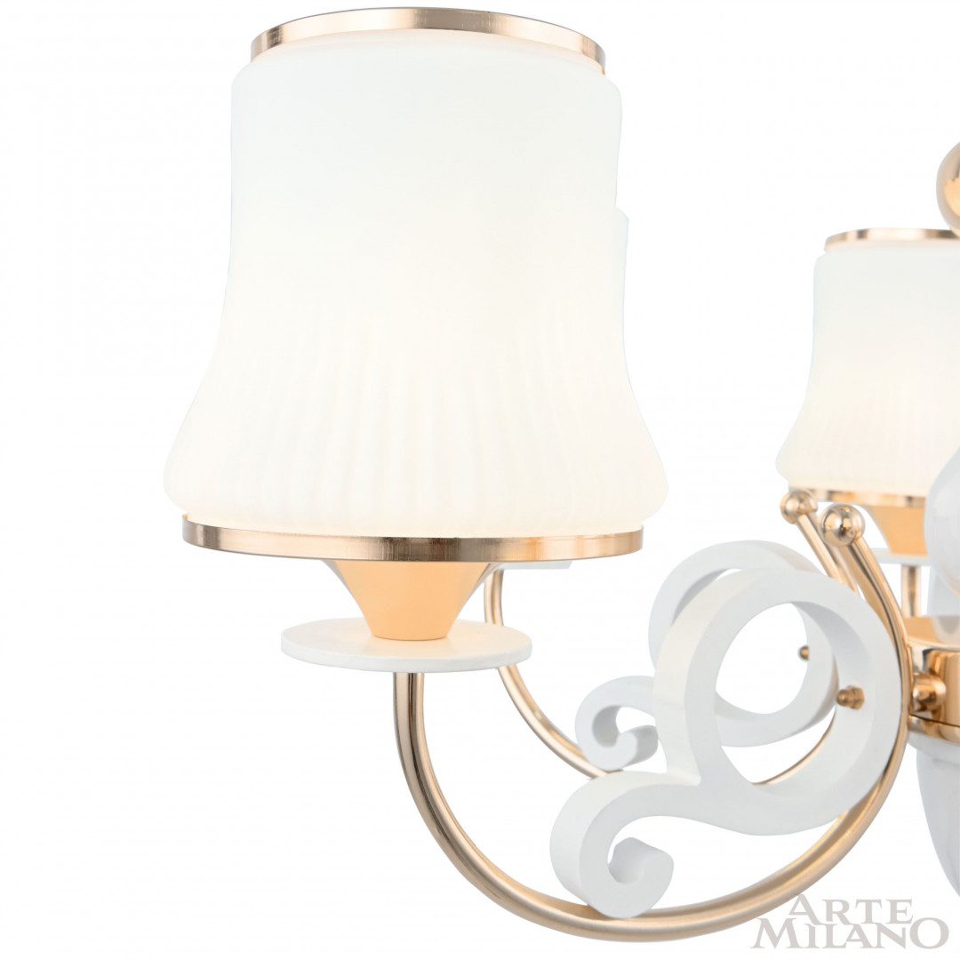 Подвесная люстра Arte Milano Florentia-1097 301097/6 Wh/Gd Подвесная люстра Arte Milano Florentia-1097 301097/6 Wh/Gd
