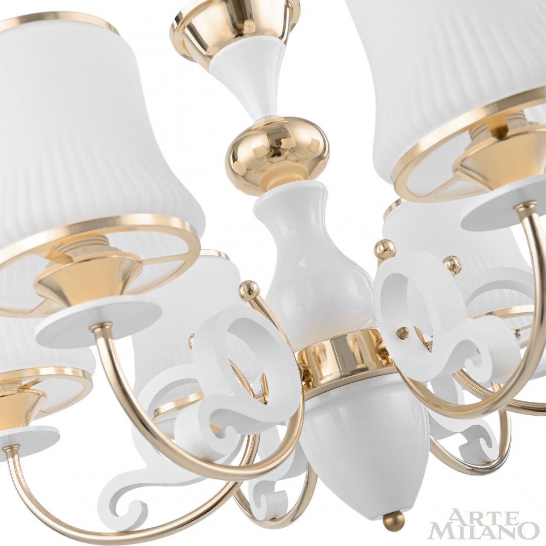 Подвесная люстра Arte Milano Florentia-1097 301097/6 Wh/Gd Подвесная люстра Arte Milano Florentia-1097 301097/6 Wh/Gd