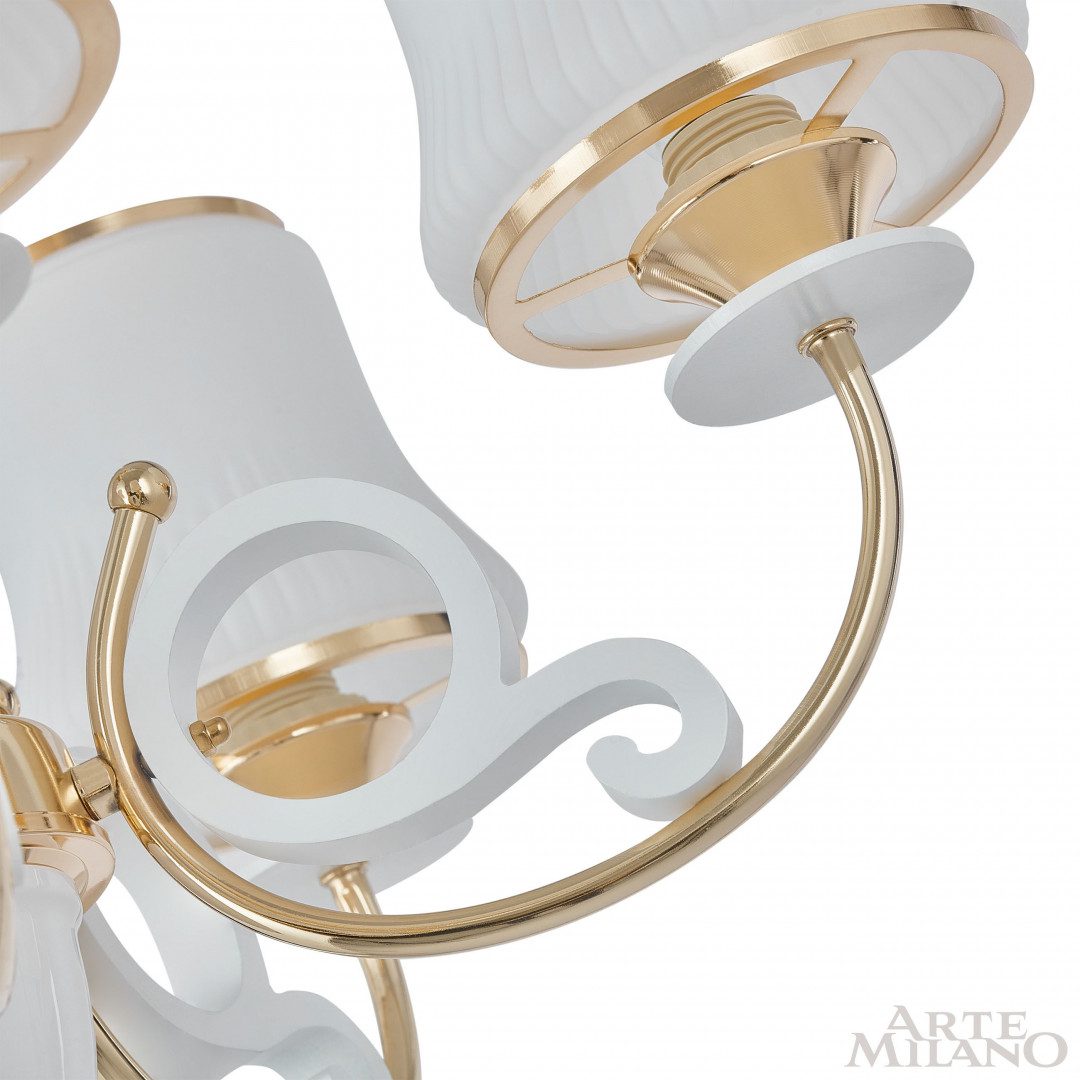 Подвесная люстра Arte Milano Florentia-1097 301097/8 Wh/Gd Подвесная люстра Arte Milano Florentia-1097 301097/8 Wh/Gd
