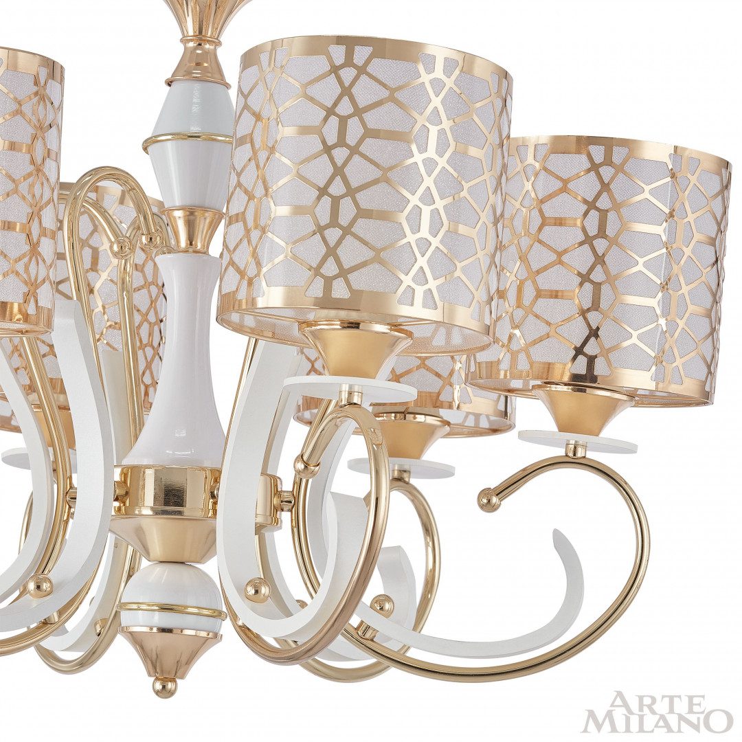 Подвесная люстра Arte Milano Florentia-1237 301237/6 Wh/Gd Подвесная люстра Arte Milano Florentia-1237 301237/6 Wh/Gd