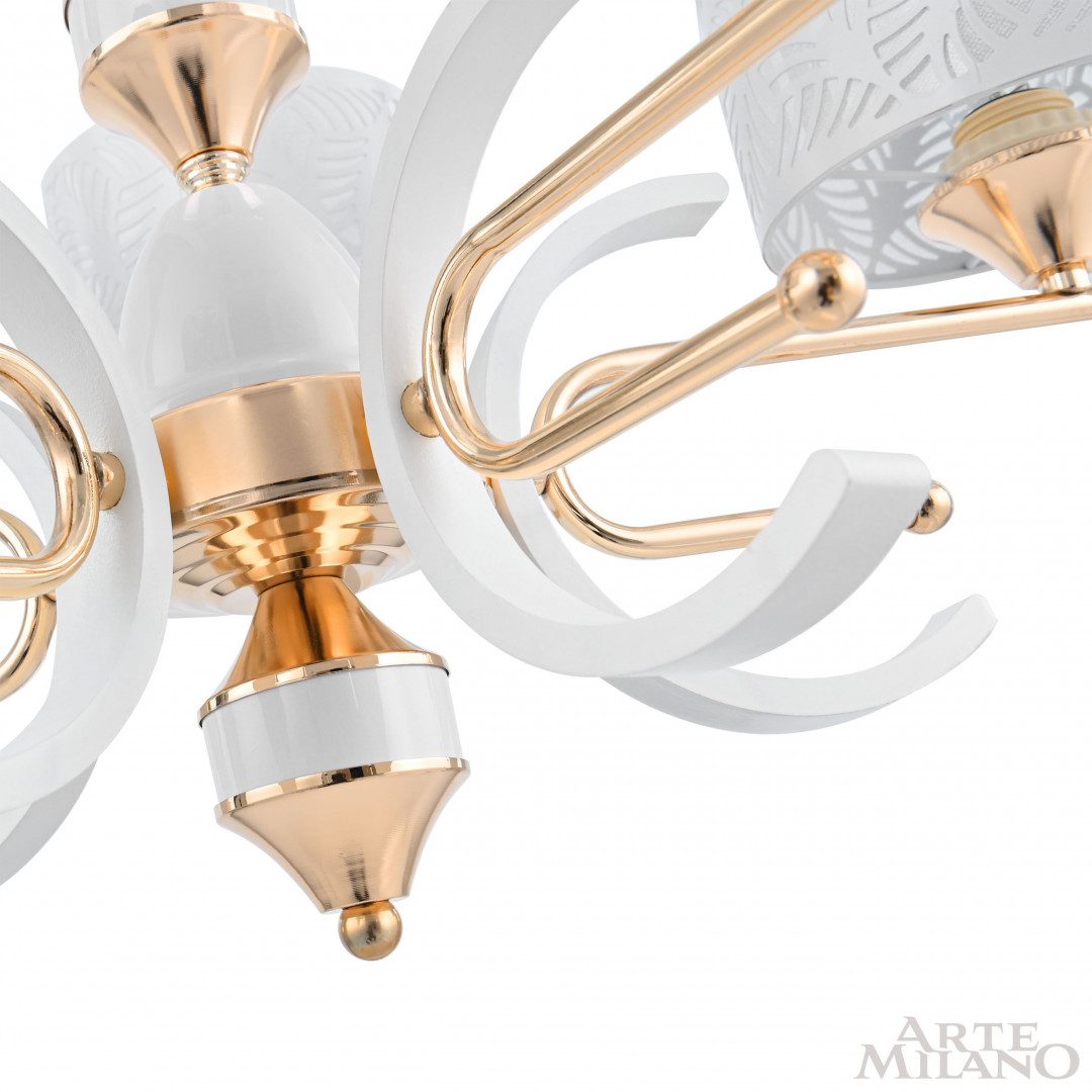 Подвесная люстра Arte Milano Florentia-2097 302097/5 Wh/Gd Подвесная люстра Arte Milano Florentia-2097 302097/5 Wh/Gd