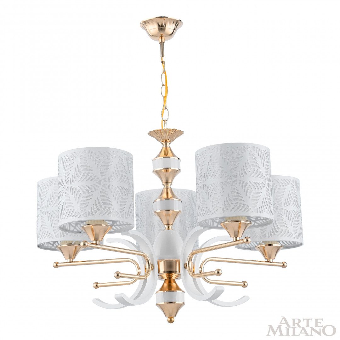 Подвесная люстра Arte Milano Florentia-2097 302097/5 Wh/Gd Подвесная люстра Arte Milano Florentia-2097 302097/5 Wh/Gd