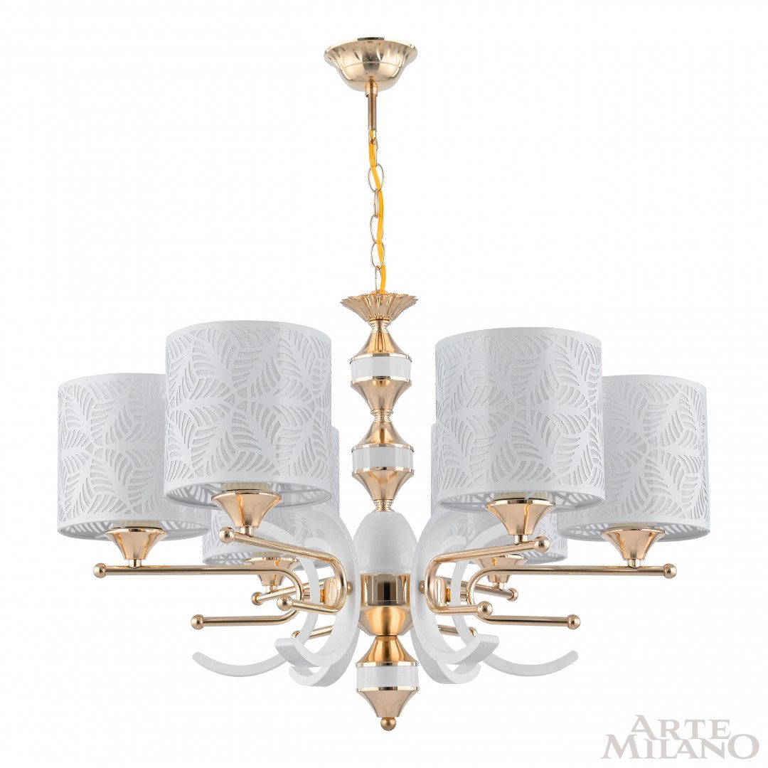 Подвесная люстра Arte Milano Florentia-2097 302097/6 Wh/Gd Подвесная люстра Arte Milano Florentia-2097 302097/6 Wh/Gd