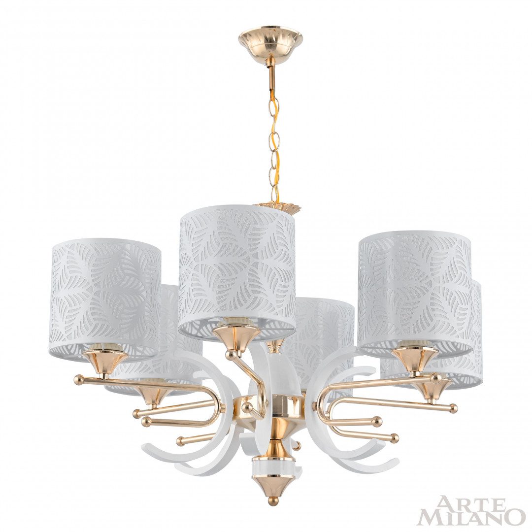 Подвесная люстра Arte Milano Florentia-2097 302097/6 Wh/Gd Подвесная люстра Arte Milano Florentia-2097 302097/6 Wh/Gd