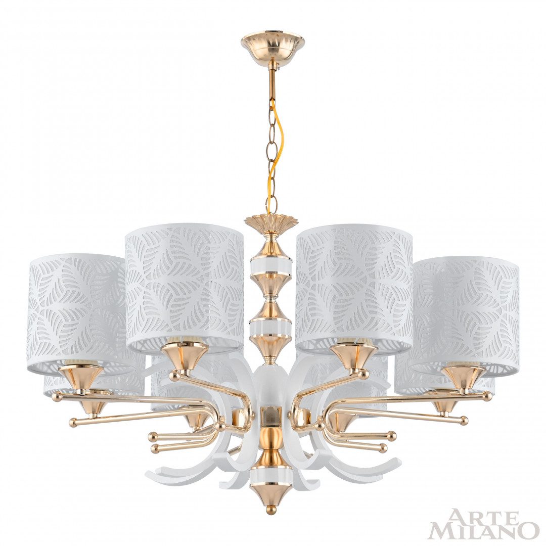 Подвесная люстра Arte Milano Florentia-2097 302097/8 Wh/Gd Подвесная люстра Arte Milano Florentia-2097 302097/8 Wh/Gd