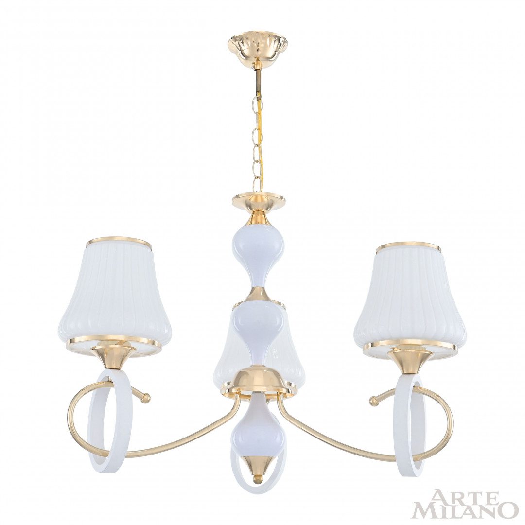 Подвесная люстра Arte Milano Florentia-2387 302387/3 Wh/Gd Подвесная люстра Arte Milano Florentia-2387 302387/3 Wh/Gd