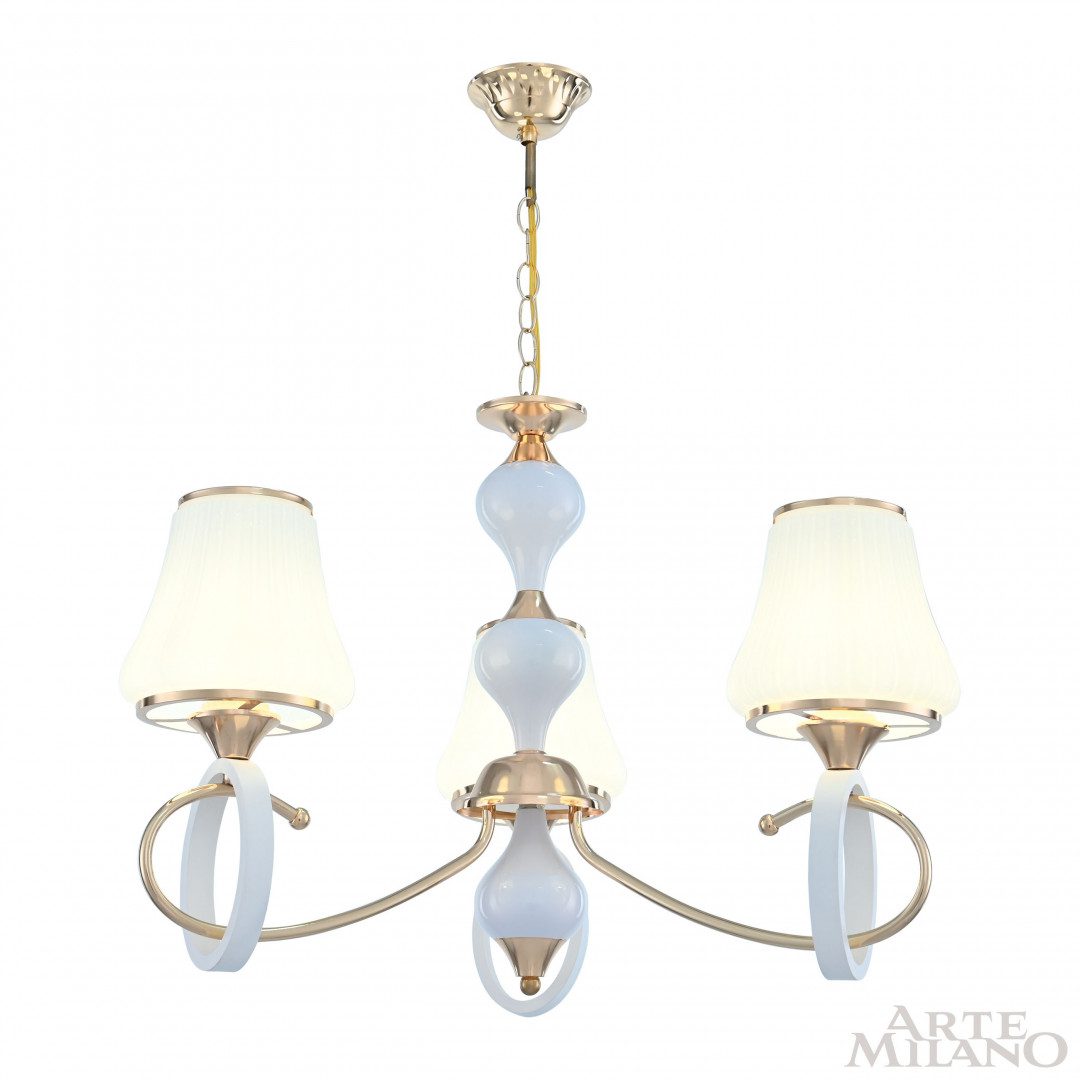 Подвесная люстра Arte Milano Florentia-2387 302387/3 Wh/Gd Подвесная люстра Arte Milano Florentia-2387 302387/3 Wh/Gd