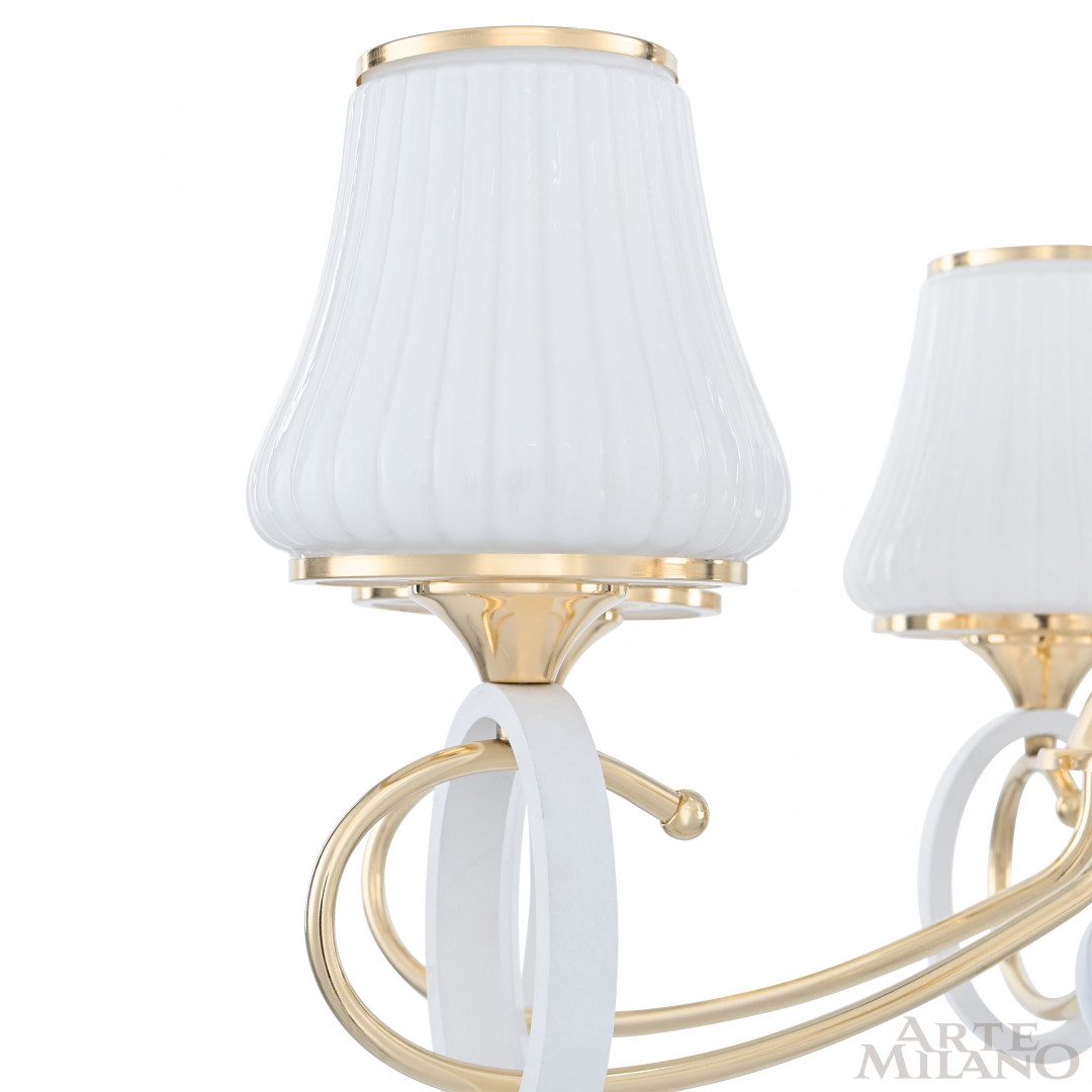Подвесная люстра Arte Milano Florentia-2387 302387/6 Wh/Gd Подвесная люстра Arte Milano Florentia-2387 302387/6 Wh/Gd