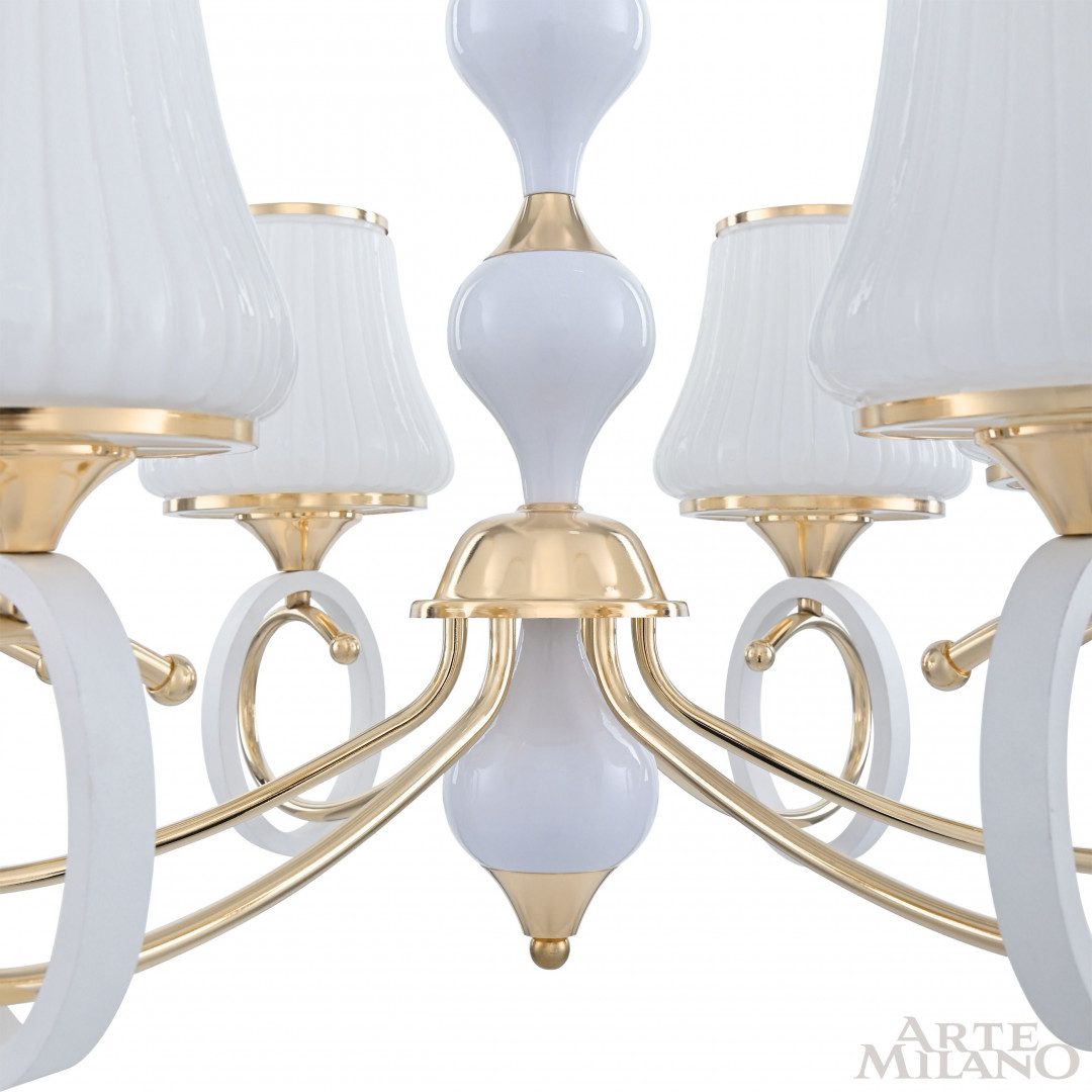 Подвесная люстра Arte Milano Florentia-2387 302387/6 Wh/Gd Подвесная люстра Arte Milano Florentia-2387 302387/6 Wh/Gd