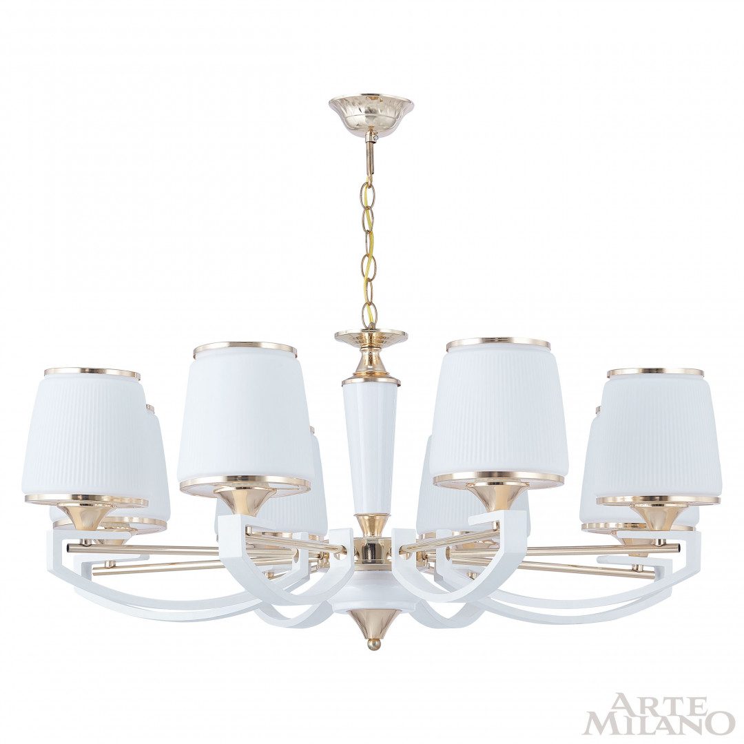 Подвесная люстра Arte Milano Florentia-2457 302457/8 Wh/Gd Подвесная люстра Arte Milano Florentia-2457 302457/8 Wh/Gd