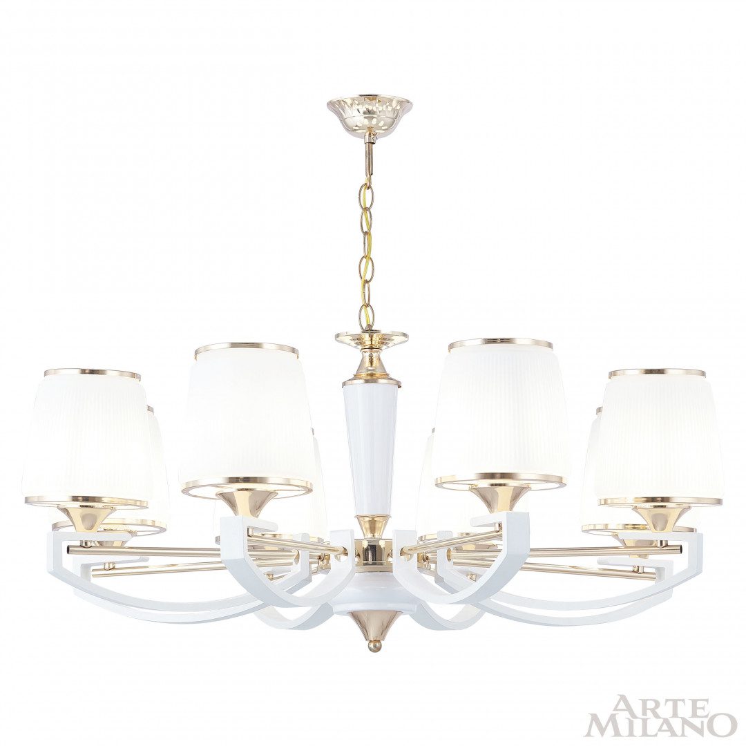 Подвесная люстра Arte Milano Florentia-2457 302457/8 Wh/Gd Подвесная люстра Arte Milano Florentia-2457 302457/8 Wh/Gd