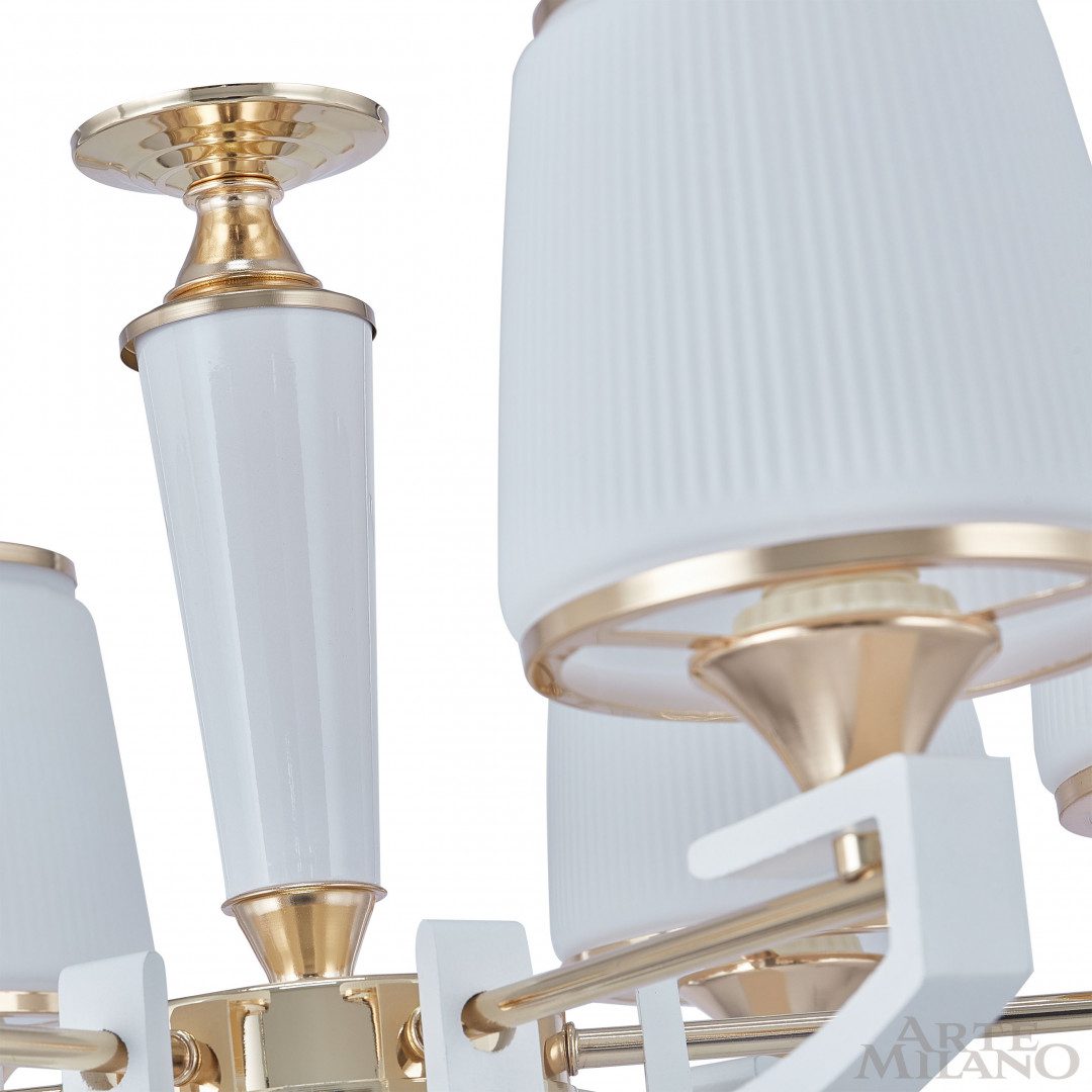 Подвесная люстра Arte Milano Florentia-2457 302457/8 Wh/Gd Подвесная люстра Arte Milano Florentia-2457 302457/8 Wh/Gd
