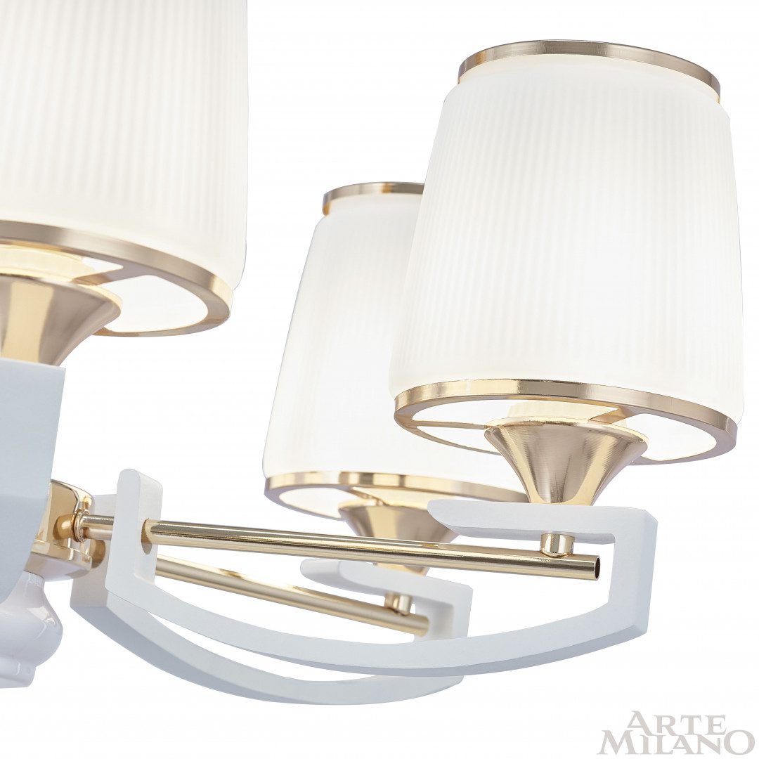 Подвесная люстра Arte Milano Florentia-2457 302457/8 Wh/Gd Подвесная люстра Arte Milano Florentia-2457 302457/8 Wh/Gd