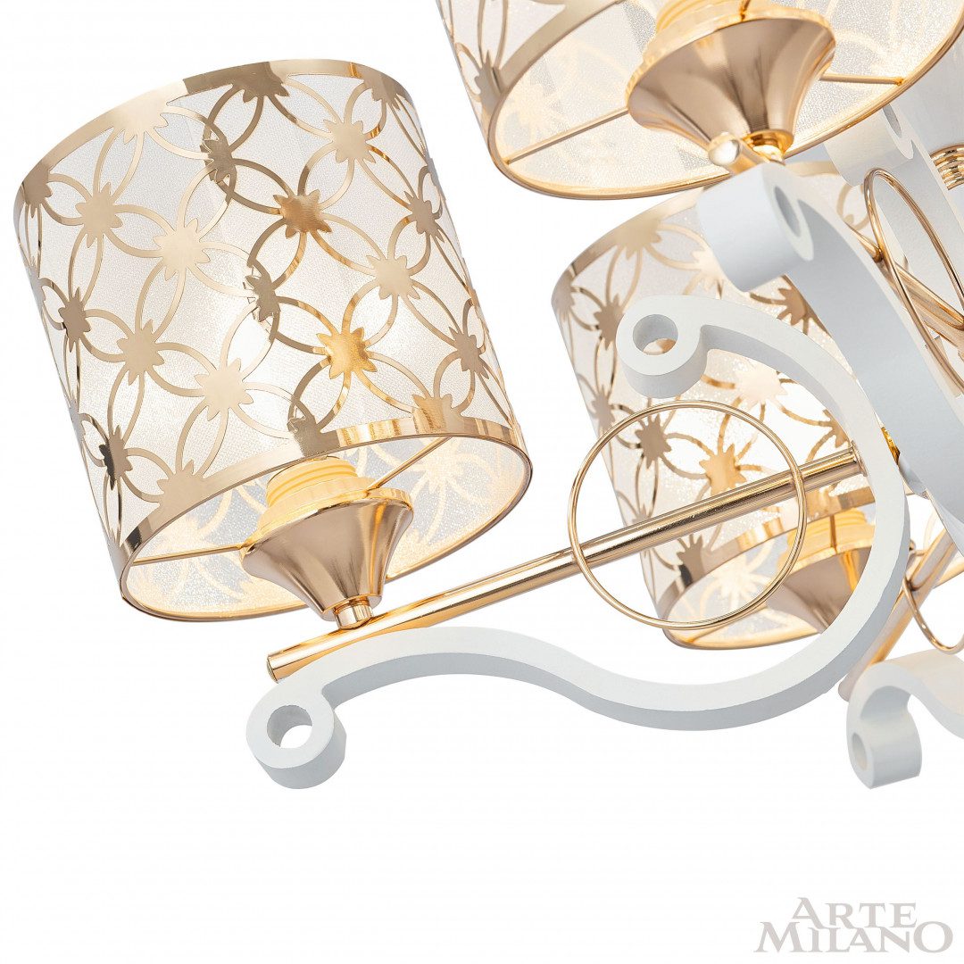 Подвесная люстра Arte Milano Florentia-3097 303097/6 Wh/Gd Подвесная люстра Arte Milano Florentia-3097 303097/6 Wh/Gd