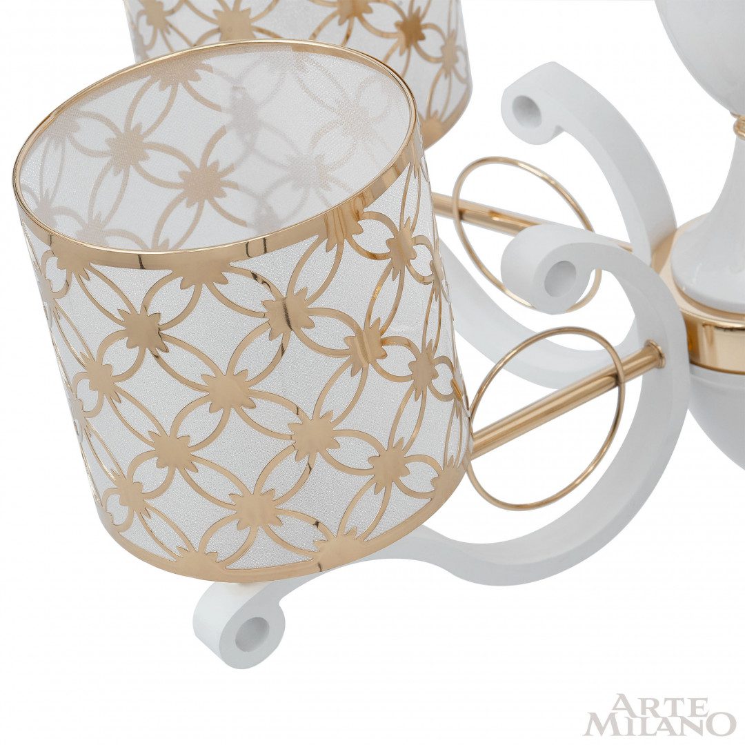 Подвесная люстра Arte Milano Florentia-3097 303097/6 Wh/Gd Подвесная люстра Arte Milano Florentia-3097 303097/6 Wh/Gd